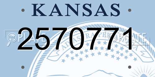 2570771 Kansas License Plate
