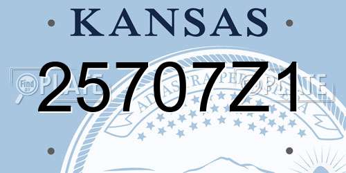 25707Z1 Kansas License Plate