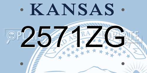 2571ZG Kansas License Plate