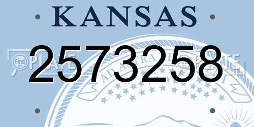 2573258 Kansas License Plate