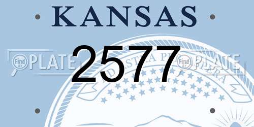 2577 Kansas License Plate