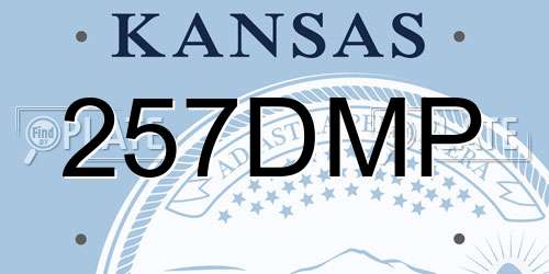 257DMP Kansas License Plate