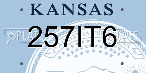 257IT6 Kansas License Plate