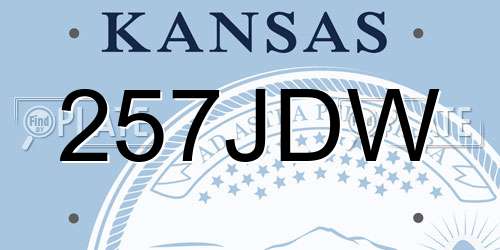 257JDW Kansas License Plate