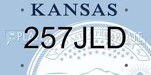257JLD Kansas License Plate