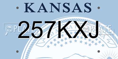 257KXJ Kansas License Plate