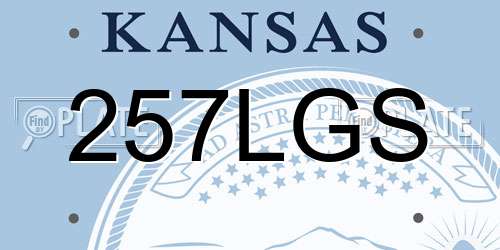 257LGS Kansas License Plate