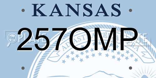 257OMP Kansas License Plate
