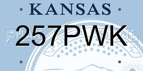 257PWK Kansas License Plate