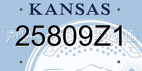 25809Z1 Kansas License Plate