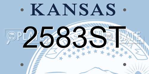 2583ST Kansas License Plate