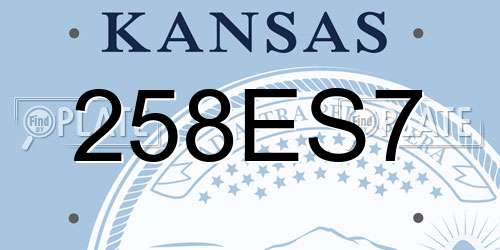 258ES7 Kansas License Plate