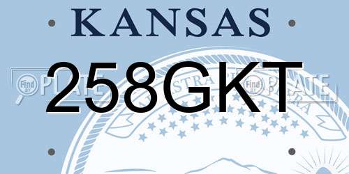 258GKT Kansas License Plate