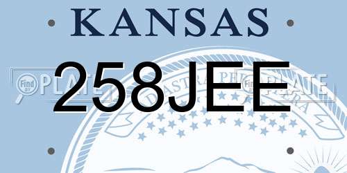 258JEE Kansas License Plate