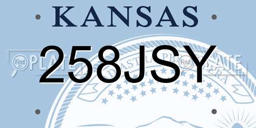 258JSY Kansas License Plate