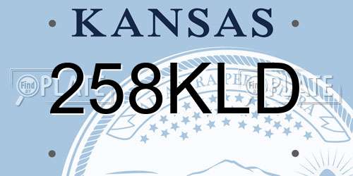 258KLD Kansas License Plate