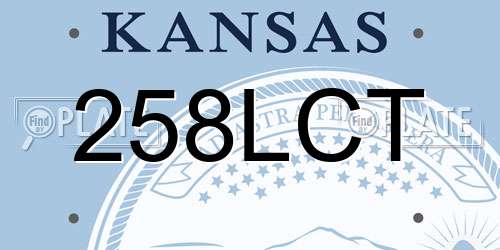 258LCT Kansas License Plate