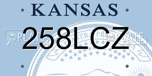 258LCZ Kansas License Plate
