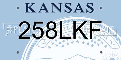 258LKF Kansas License Plate