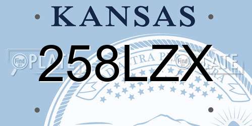 258LZX Kansas License Plate