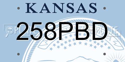 258PBD Kansas License Plate