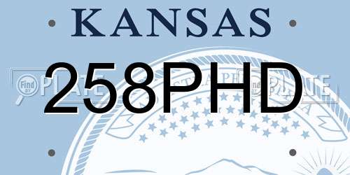258PHD Kansas License Plate