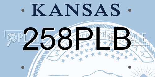 258PLB Kansas License Plate