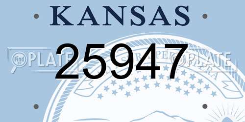 25947 Kansas License Plate