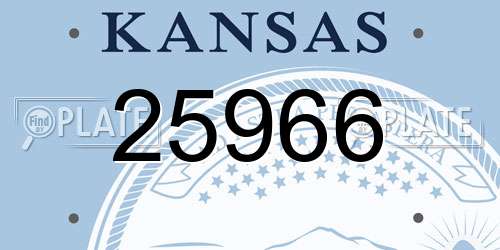 25966 Kansas License Plate