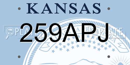 259APJ Kansas License Plate