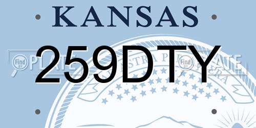 259DTY Kansas License Plate