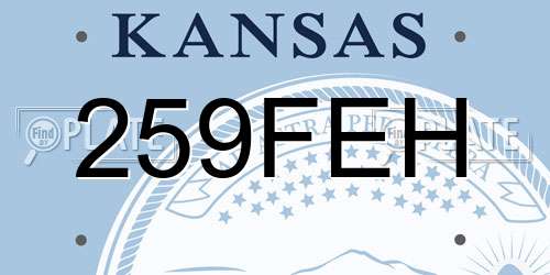 259FEH Kansas License Plate