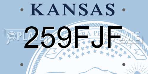 259FJF Kansas License Plate