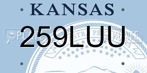 259LUU Kansas License Plate