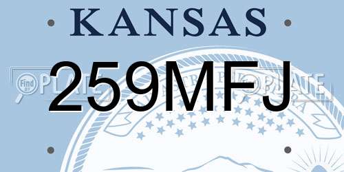 259MFJ Kansas License Plate