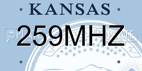 259MHZ Kansas License Plate