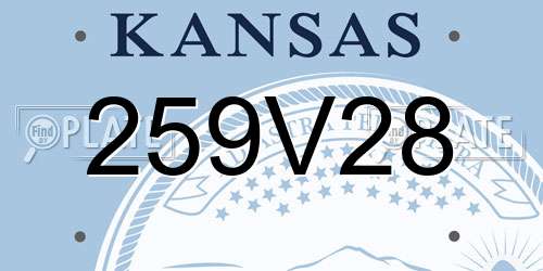 259V28 Kansas License Plate