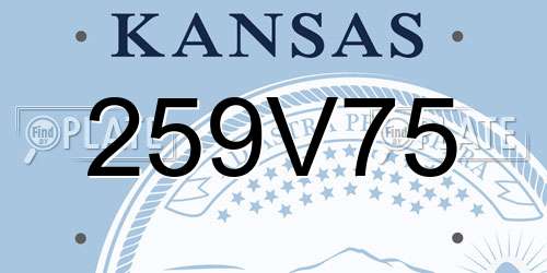 259V75 Kansas License Plate