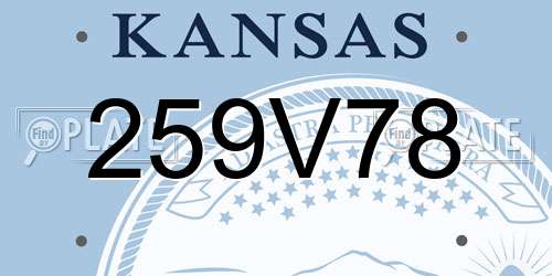 259V78 Kansas License Plate
