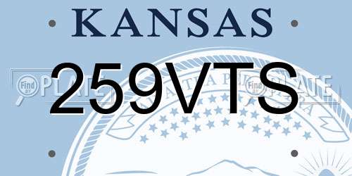 259VTS Kansas License Plate