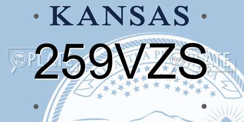 259VZS Kansas License Plate