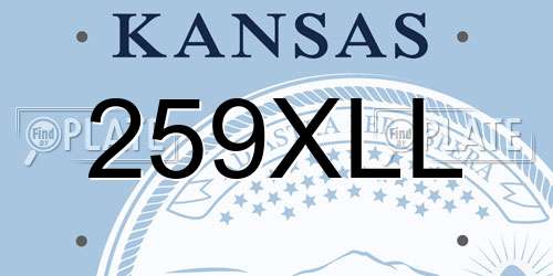 259XLL Kansas License Plate