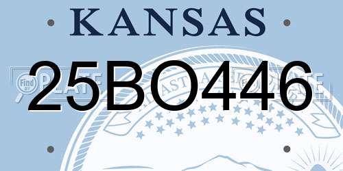 25BO446 Kansas License Plate