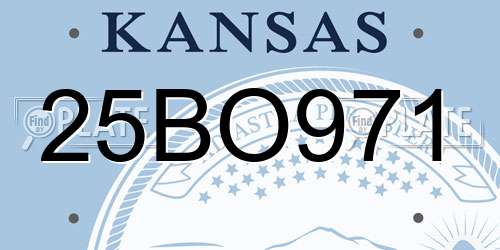 25BO971 Kansas License Plate