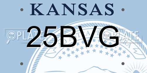 25BVG Kansas License Plate