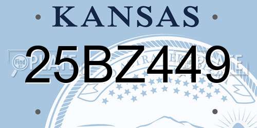 25BZ449 Kansas License Plate
