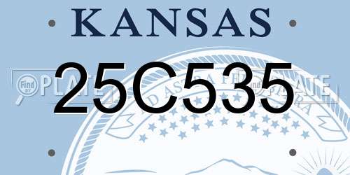25C535 Kansas License Plate
