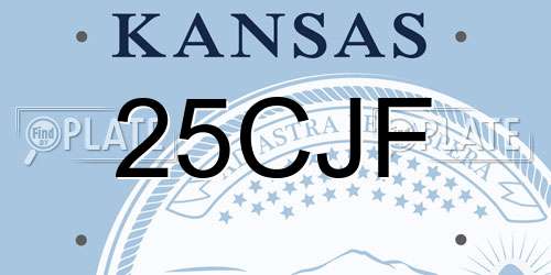 25CJF Kansas License Plate
