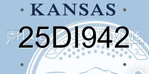 25DI942 Kansas License Plate