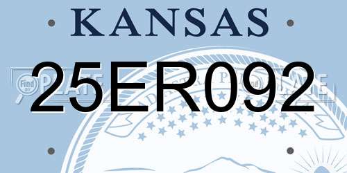 25ER092 Kansas License Plate